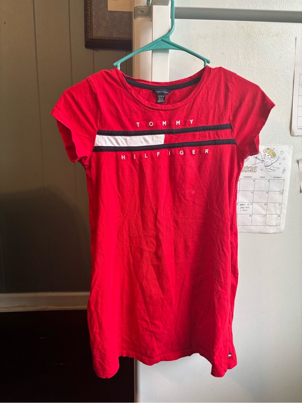 Girl’s Tommy  Hilfiger Red Logo Tee Dress